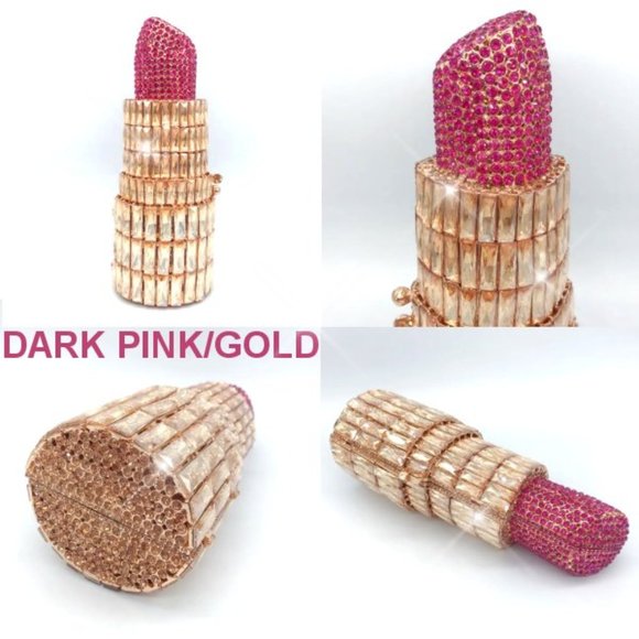 NWT Sparkling Swarovski Bling Crystal Rhinestone Lipstick Purse Clutch B… - Picture 9 of 17